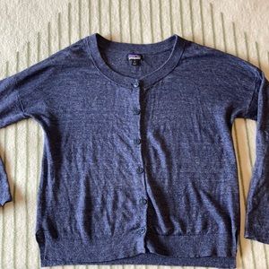 Patagonia Blue Linen Cardigan Sz S